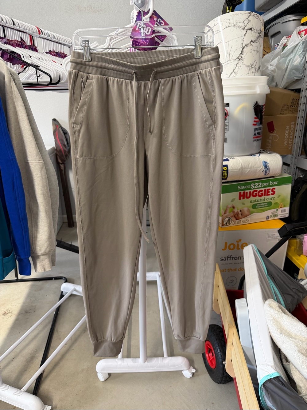 Rachel Zoe Taupe Drawstring Jogger Pants